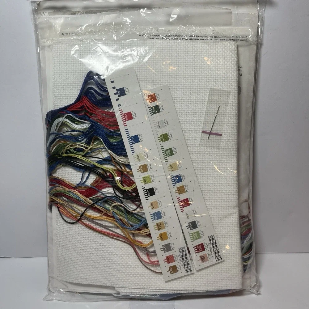 Dimensions SANTA & SNOWMAN STOCKING Counted Cross Stitch Kit #8714 NEW Unused.